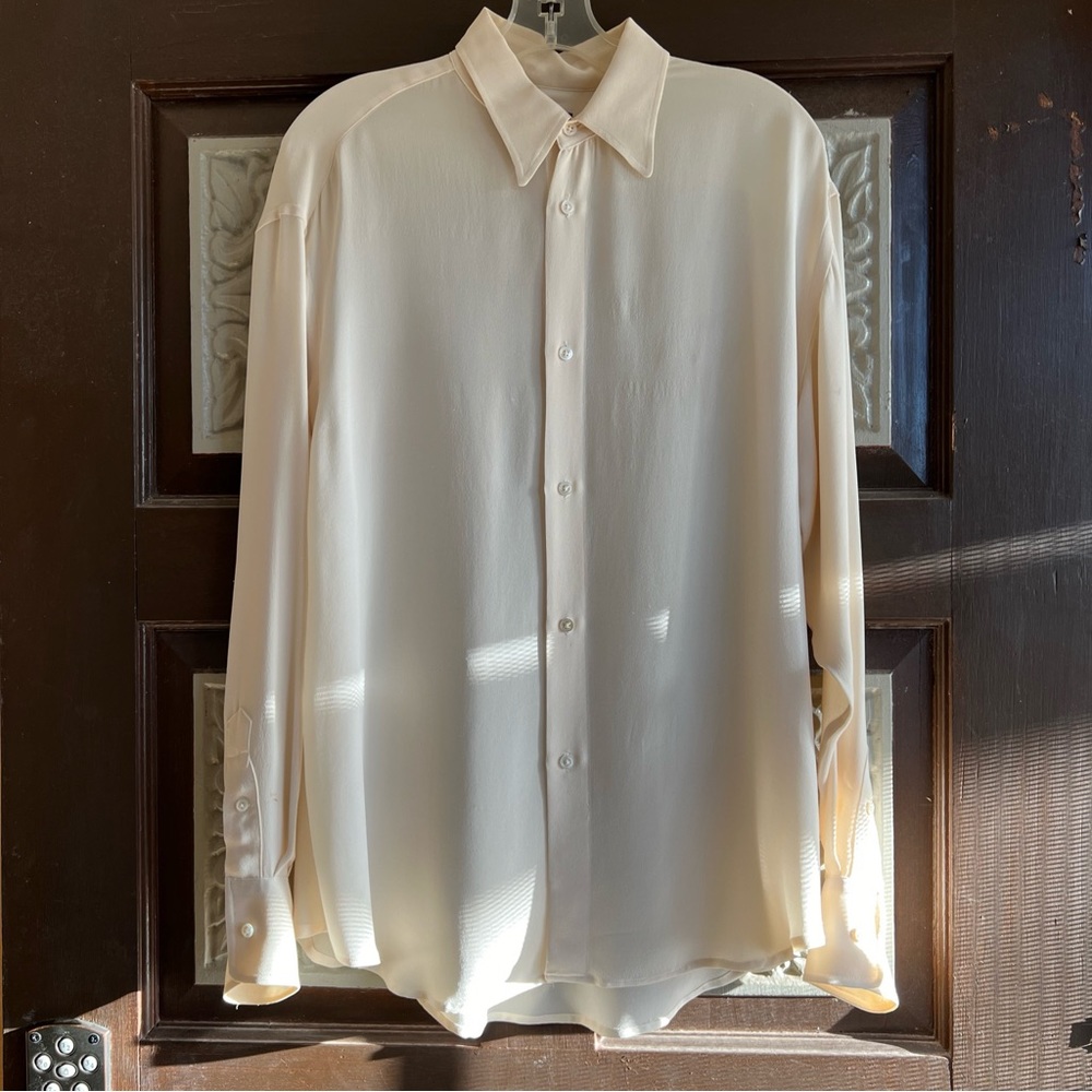Purple label Ralph Lauren 100% silk button down blouse